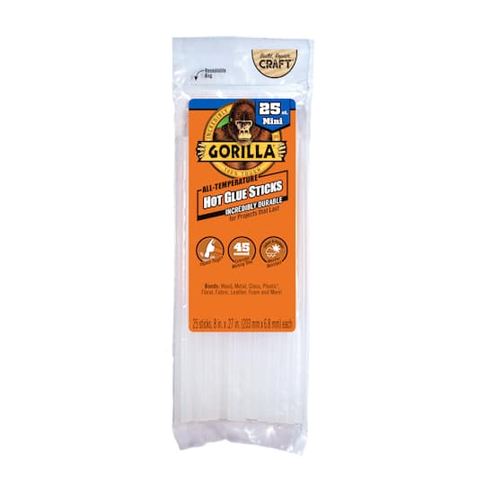Gorilla® 8" All-Temperature Hot Glue Sticks, 25ct.